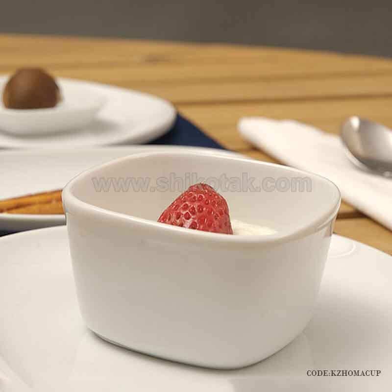 سرویس 6پارچه پیاله هتلی چینی زرین طرح سفید