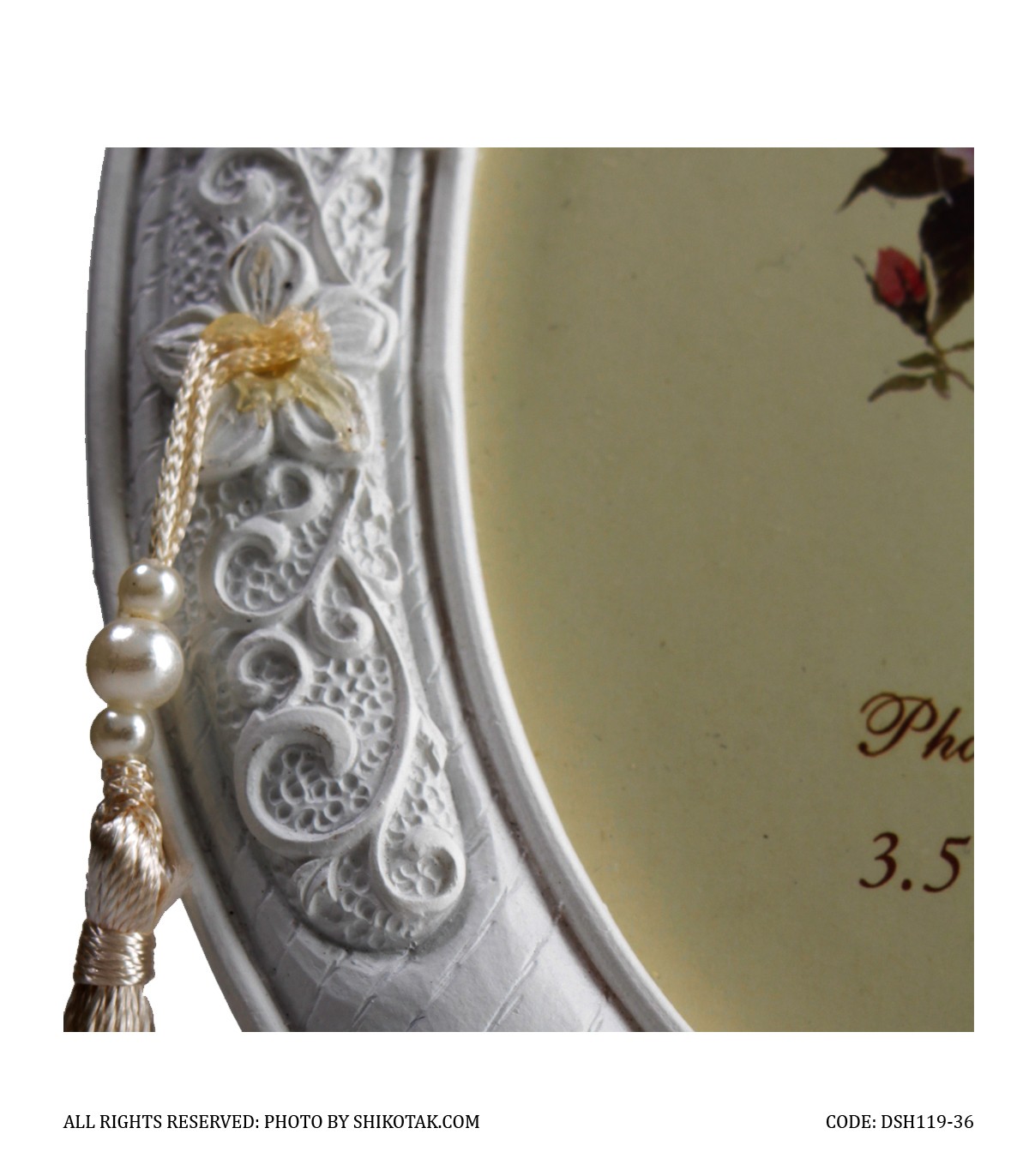 قاب عکس سفید دوتایی مدل تاج دار