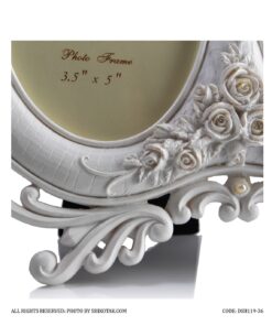 قاب عکس سفید دوتایی مدل تاج دار