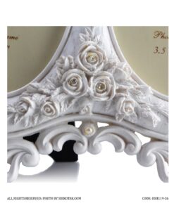 قاب عکس سفید دوتایی مدل تاج دار