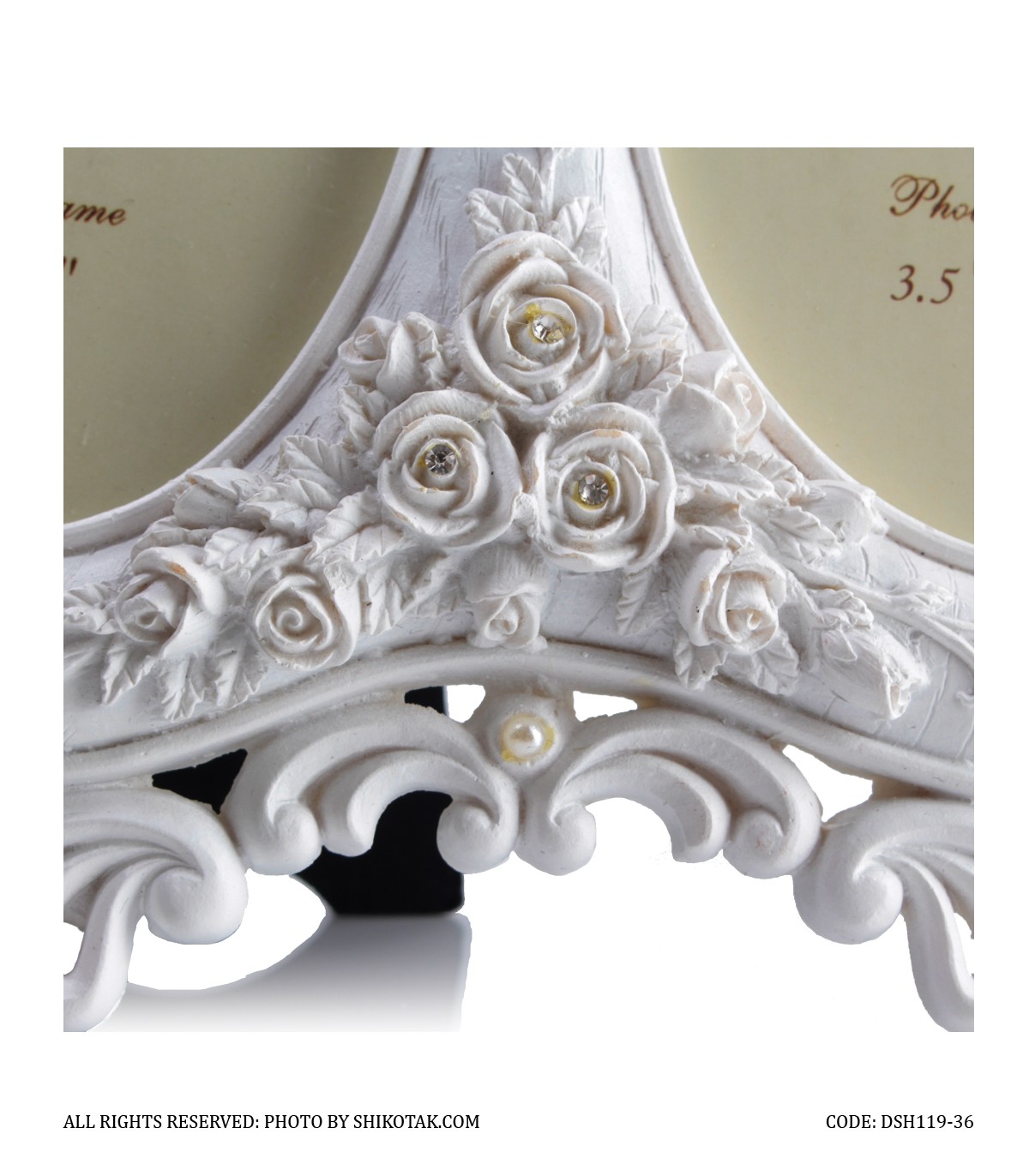 قاب عکس سفید دوتایی مدل تاج دار