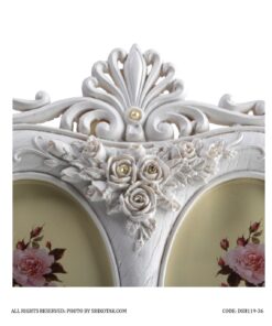 قاب عکس سفید دوتایی مدل تاج دار