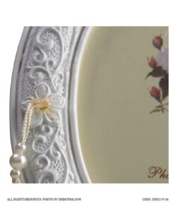 قاب عکس سفید دوتایی مدل تاج دار