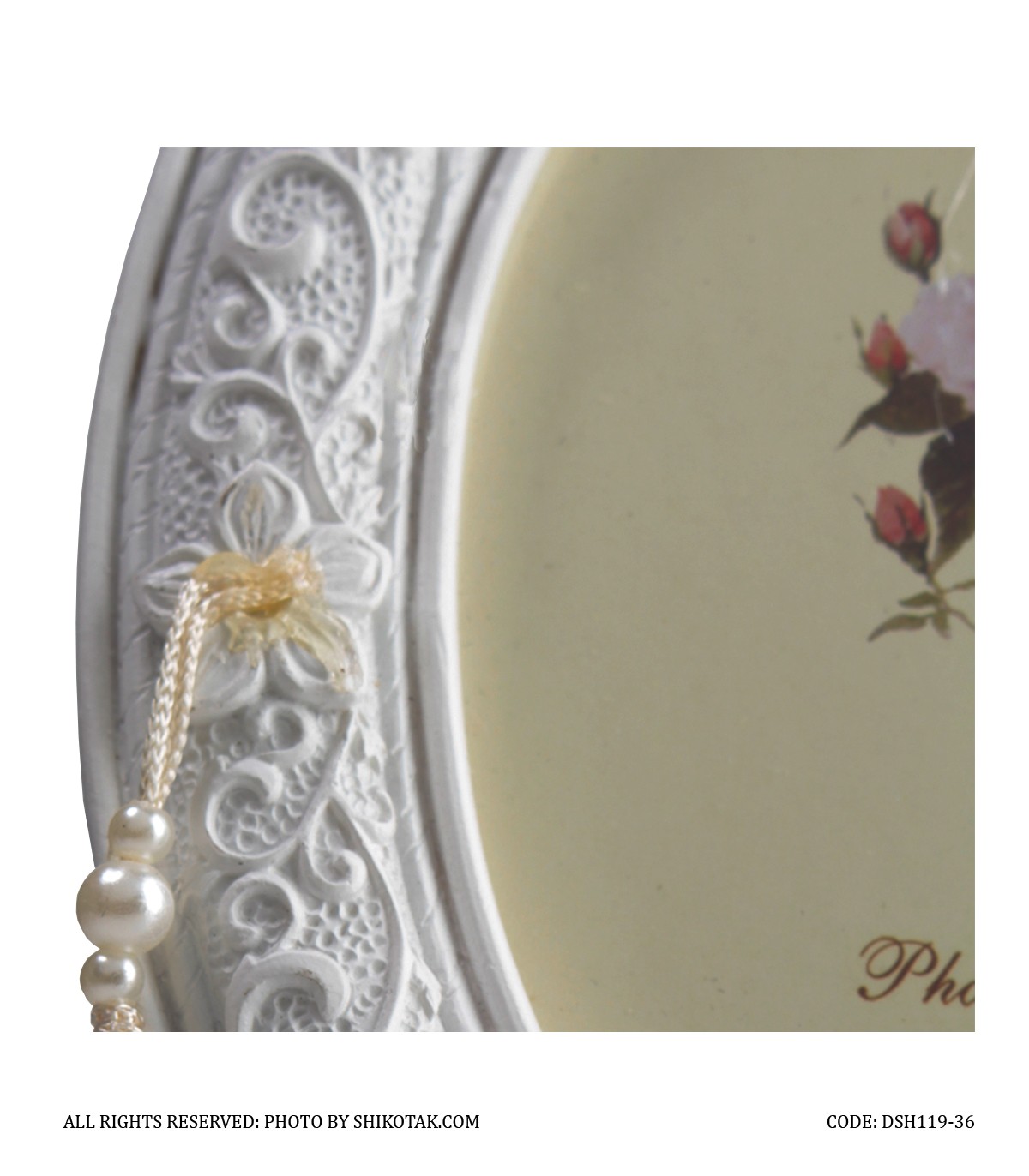 قاب عکس سفید دوتایی مدل تاج دار