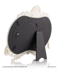 قاب عکس سفید دوتایی مدل تاج دار