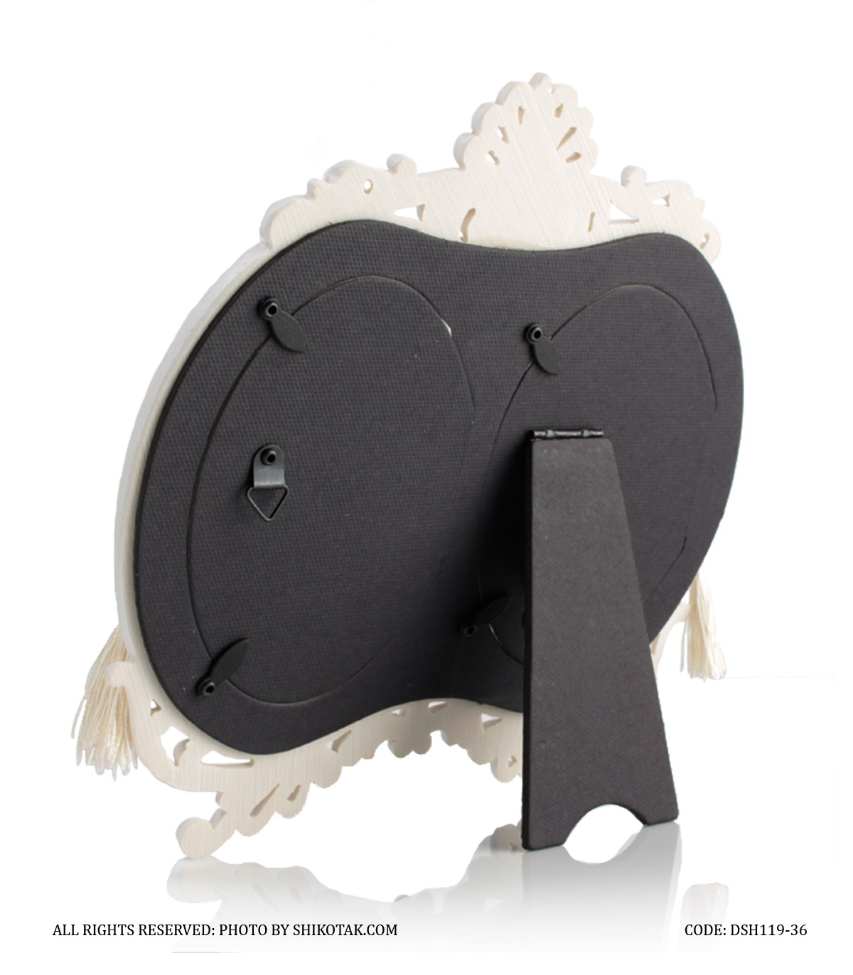 قاب عکس سفید دوتایی مدل تاج دار