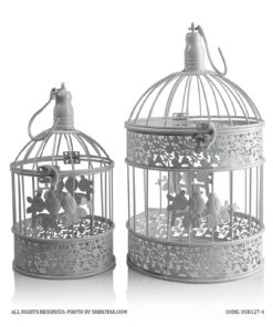 قفس تزئینی گرد طرح پرنده دو سایز کوچک