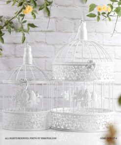 قفس تزئینی گرد طرح پرنده دو سایز کوچک