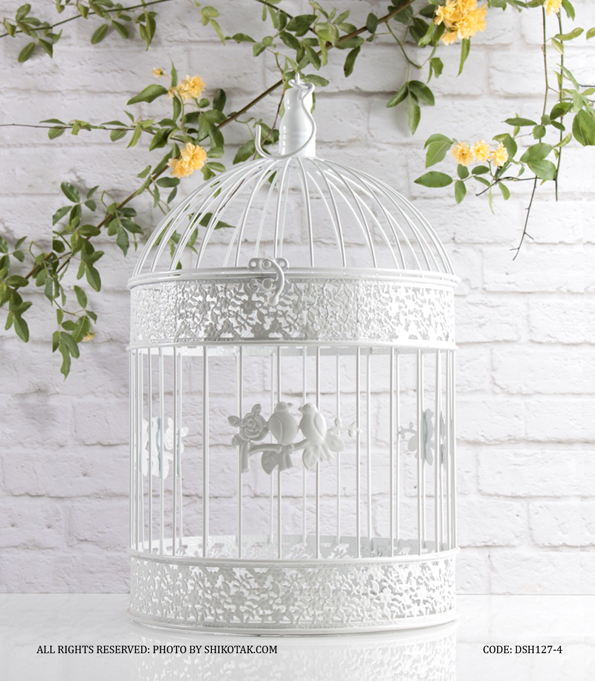 قفس تزئینی گرد طرح پرنده دو سایز بزرگ