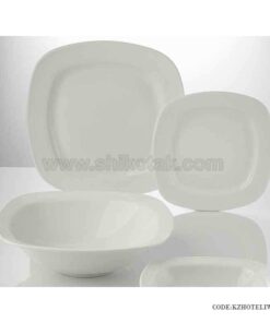 سرویس هتلی چینی 6نفره زرین طرح سفید