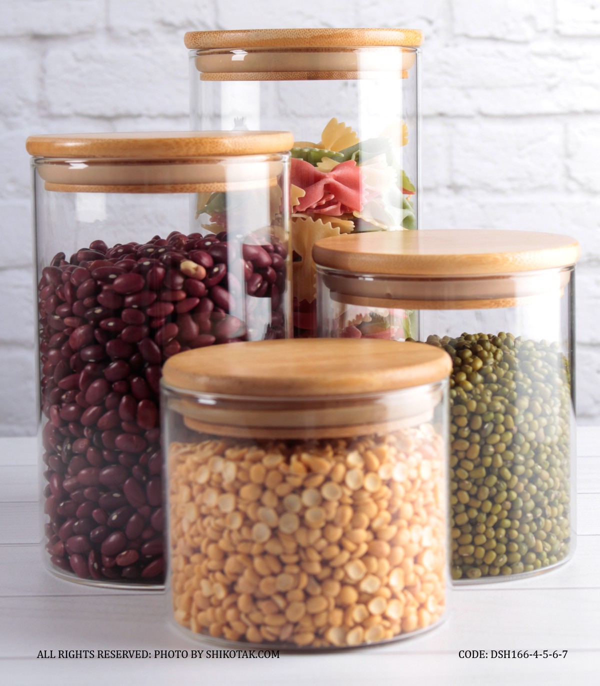 بانکه شیشه ای در بامبو 4 سایز