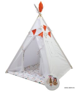 چادر سرخپوستی کودک طرح ابر سفید