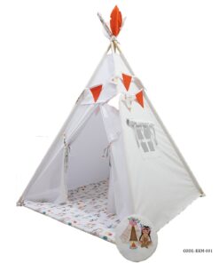 چادر سرخپوستی کودک طرح ابر سفید