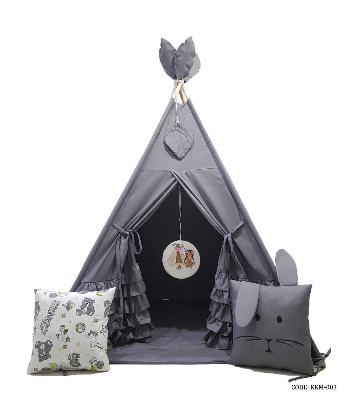 چادر سرخپوستی کودک و کوسن طرح دختر باران