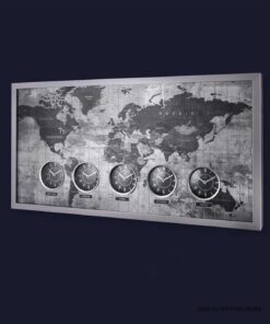 ساعت دیواری چوبی هتلی چندزمانه مدل SILVER