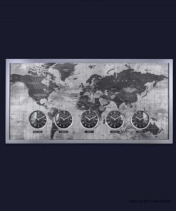 ساعت دیواری چوبی هتلی چندزمانه مدل SILVER