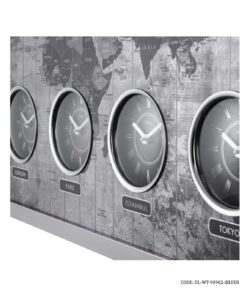 ساعت دیواری چوبی هتلی چندزمانه مدل SILVER
