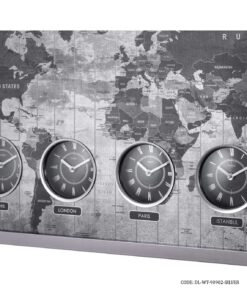 ساعت دیواری چوبی هتلی چندزمانه مدل SILVER