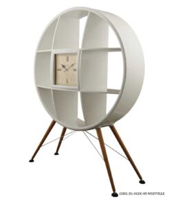 ویترین و کتابخانه گرد چوبی ساعت دار مدل WESTVILLE