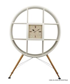 ویترین و کتابخانه گرد چوبی ساعت دار مدل WESTVILLE