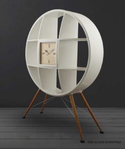 ویترین و کتابخانه گرد چوبی ساعت دار مدل WESTVILLE