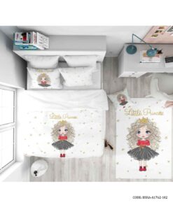 ست لحاف روتختی دخترانه طرح PRINCESS سفید