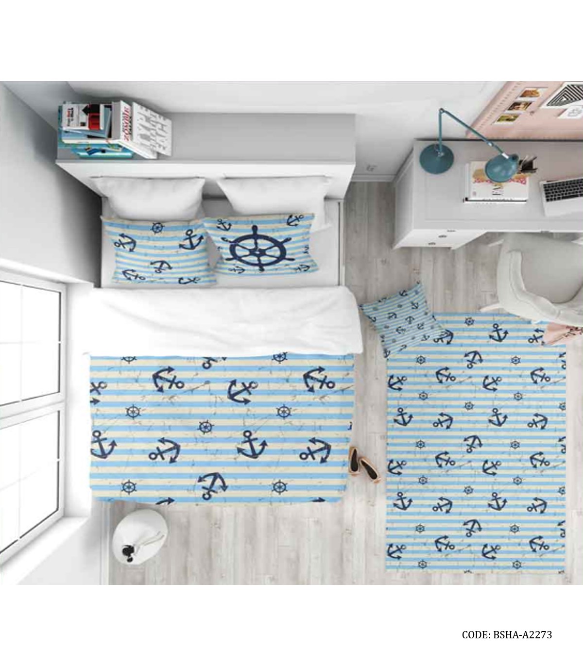 سرویس لحاف روتختی کودک طرح لنگر