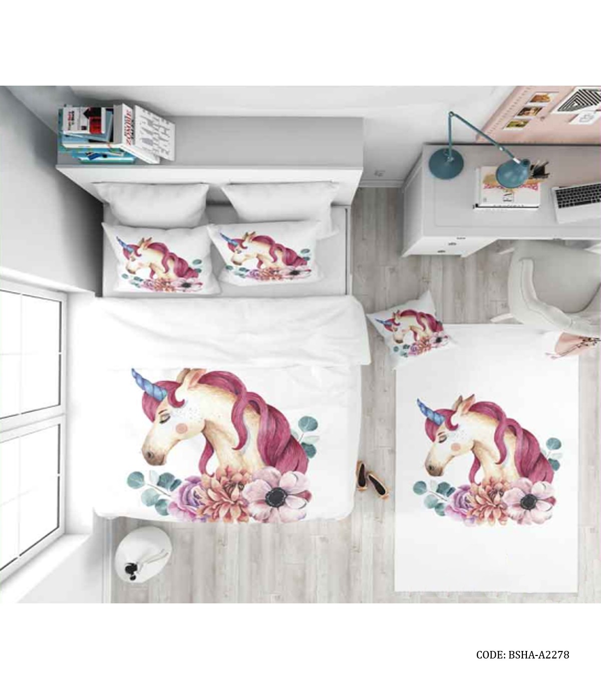 ست روتختی کودک دخترانه یونیوکورن