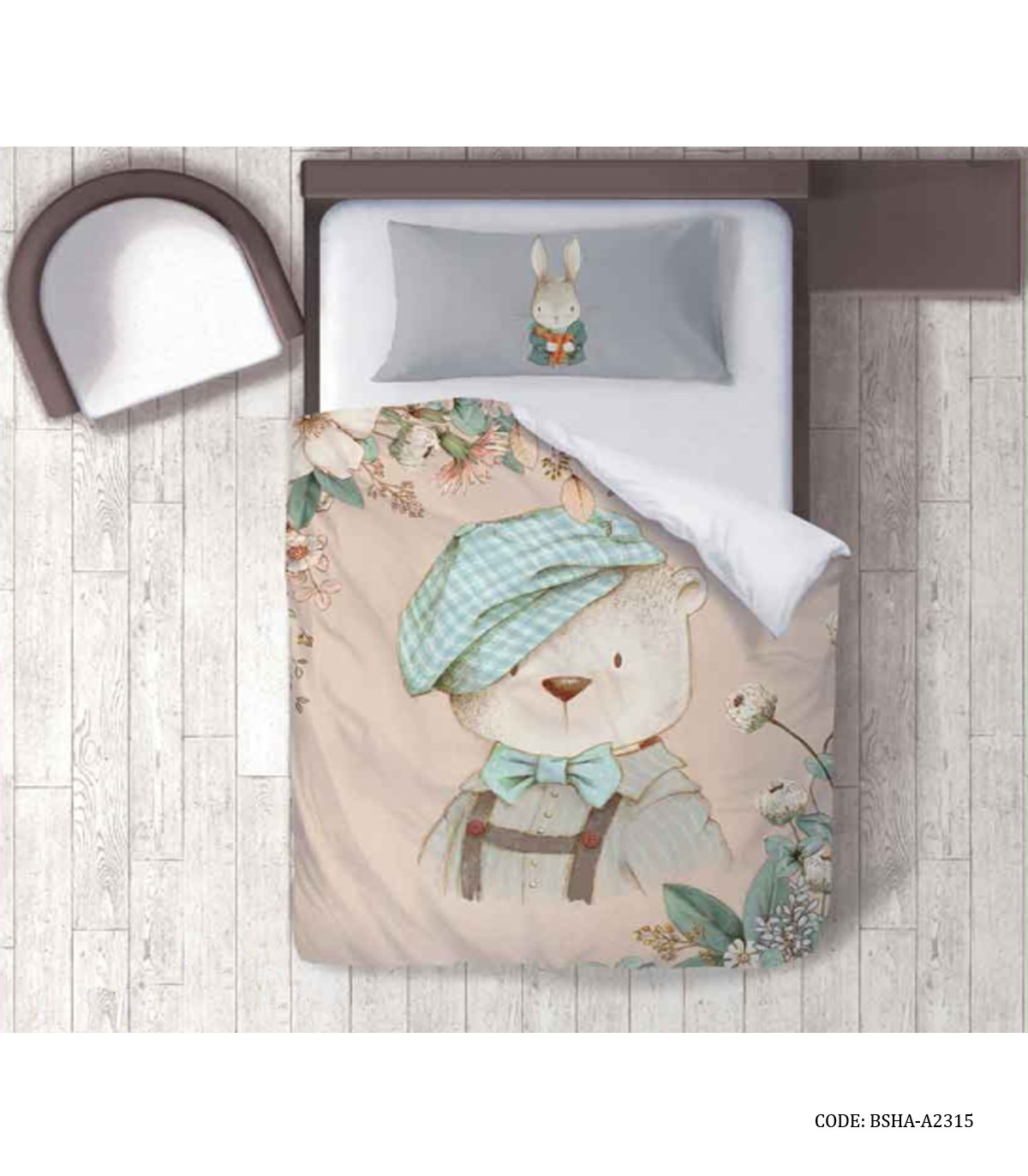 ست لحاف روتختی کودک طرح خرس سفید