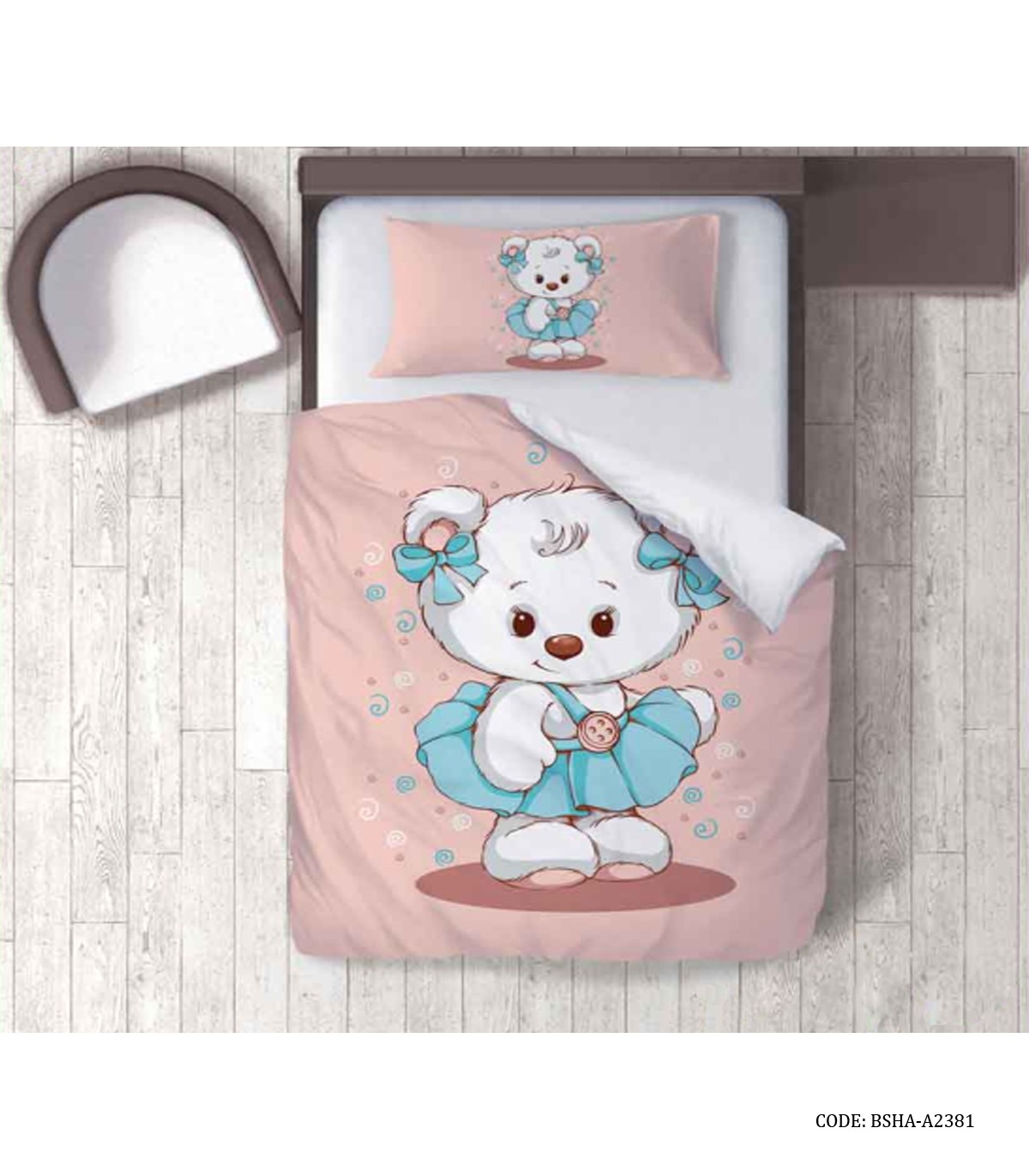 ست روتختی کودک دختر طرح خرس سفید