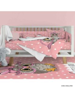 ست لحاف روتختی نوزاد دخترانه طرح جغد