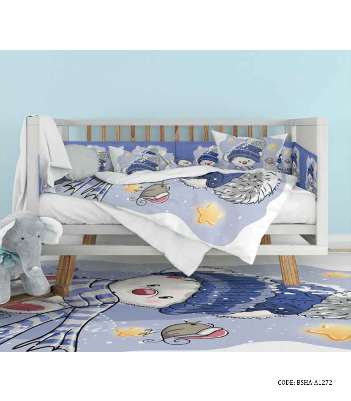 روتختی نوزادی دخترانه و پسرانه طرح آدم برفی