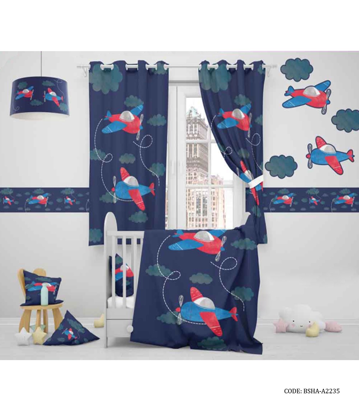 سرویس روتختی نوزادی پسرانه طرح هواپیما