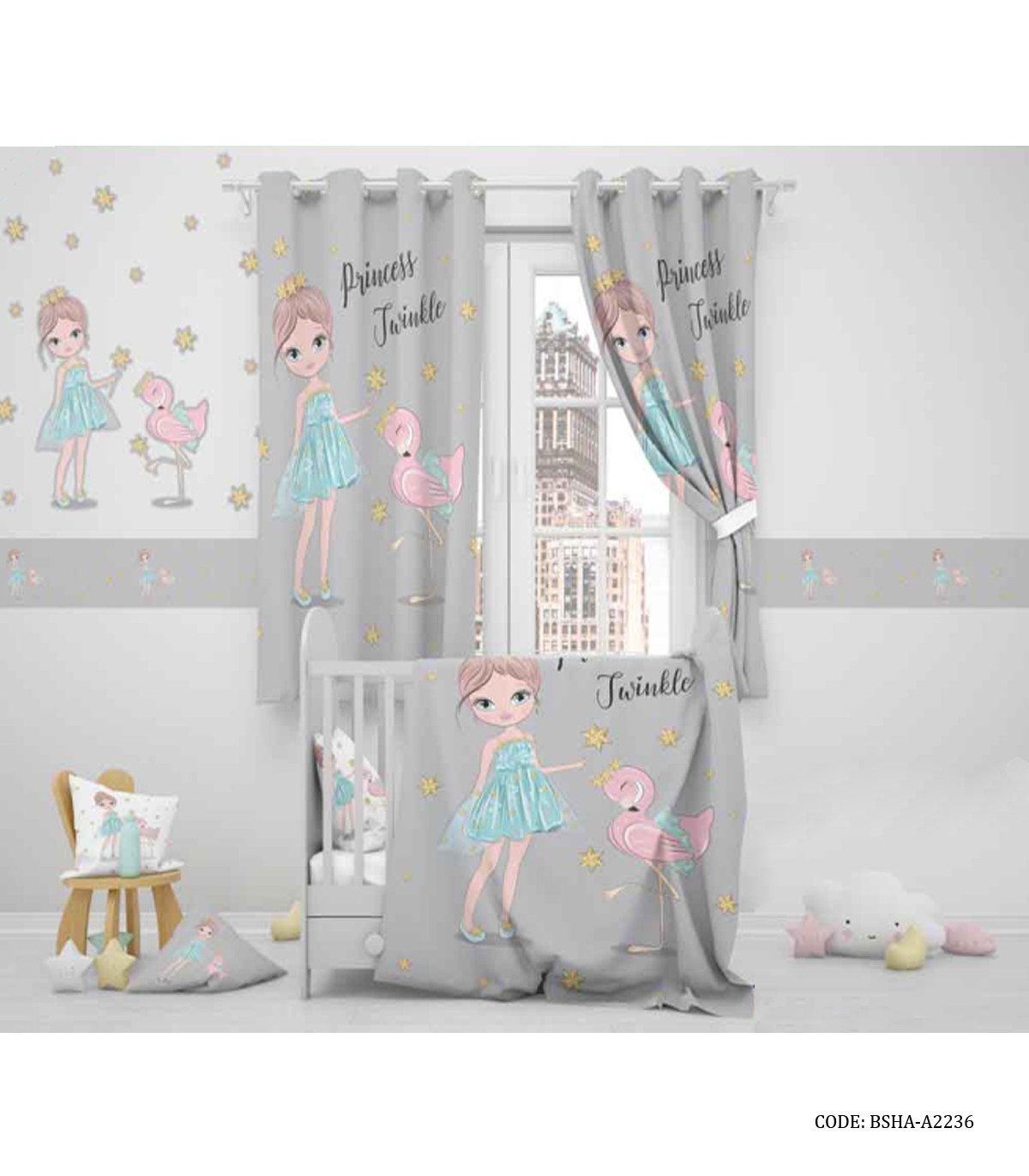 روتختی نوزادی دخترانه طرح پرنسس کوچولو