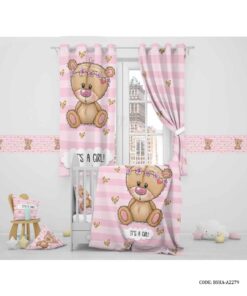 سرویس لحاف روتختی نوزاد دخترانه طرح خرس مهربون