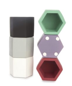 گلدان سنگی 6 ضلعی متوسط طرح dco18