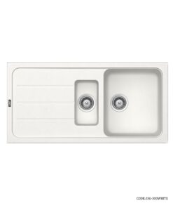 سینک گرانیتی توکار سفید دو لگنه SMT  مدل 350