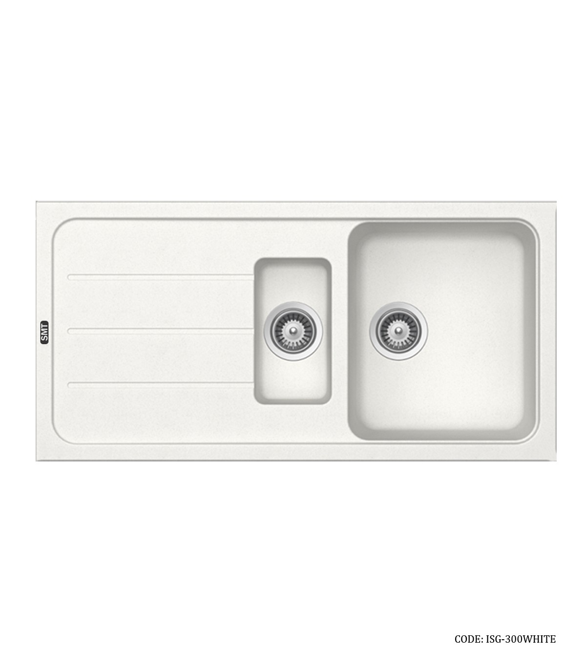 سینک گرانیتی توکار سفید دو لگنه SMT  مدل 350