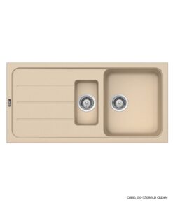 سینک گرانیتی توکار کرم دو لگنه SMT  مدل 350