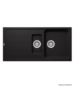 سینک گرانیتی توکار مشکی دو لگنه SMT  مدل 350