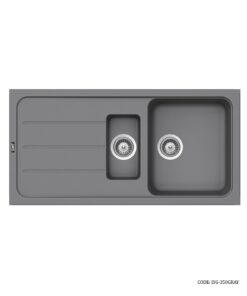 سینک گرانیتی توکار طوسی دو لگنه SMT  مدل 350