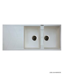 سینک گرانیتی توکار سفید دو لگنه SMT  مدل 800