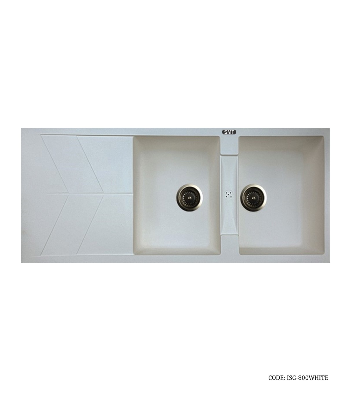 سینک گرانیتی توکار سفید دو لگنه SMT  مدل 800