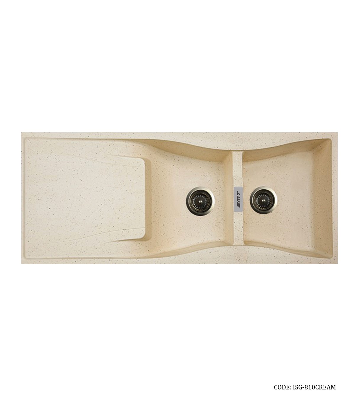 سینک گرانیتی کرم رگه دار توکار دو لگنه SMT  مدل 810
