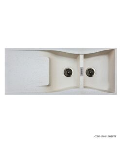 سینک گرانیتی سفید رگه دار توکار دو لگنه SMT  مدل 810