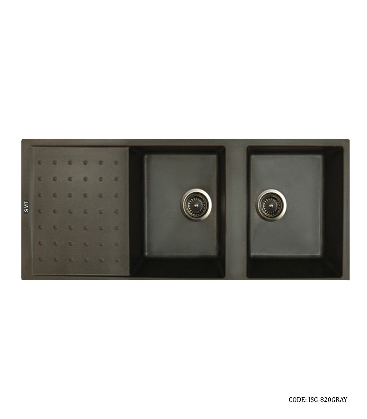 سینک گرانیتی طوسی توکار دو لگنه SMT  مدل 820