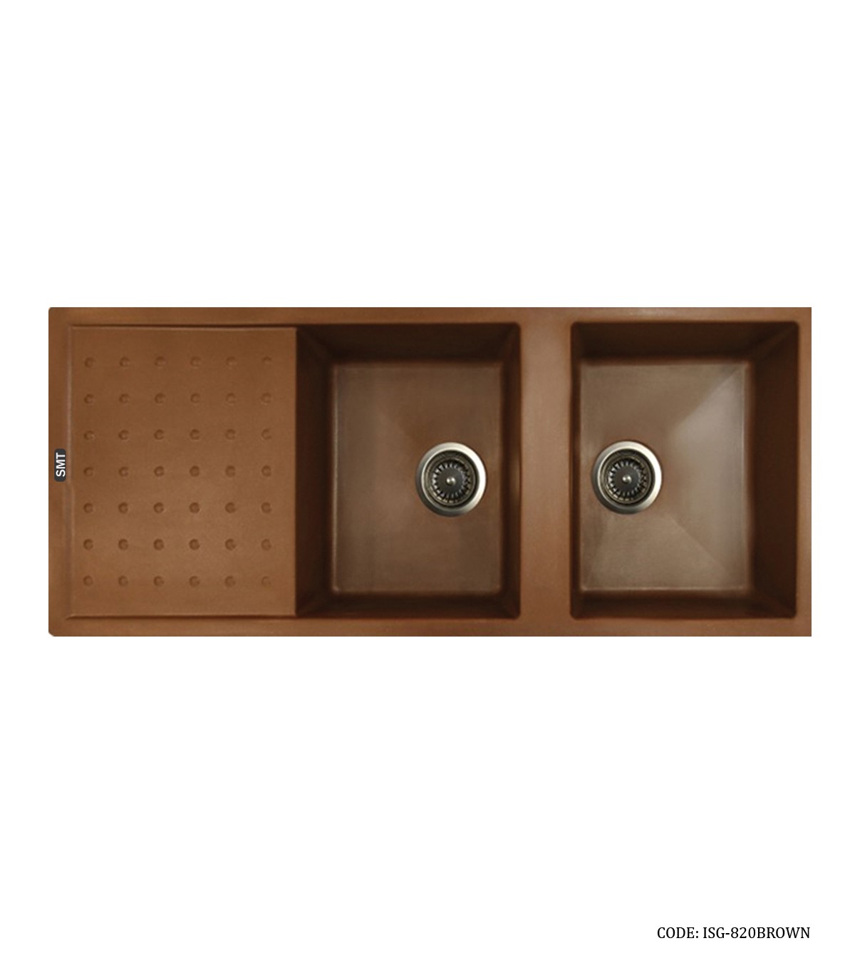 سینک گرانیتی قهوه ای توکار دو لگنه SMT  مدل 820
