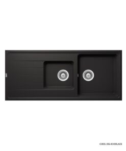 سینک ظرفشویی گرانیتی مشکی توکار دو لگنه SMT  مدل 830