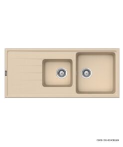 سینک ظرفشویی گرانیتی کرم توکار دو لگنه SMT  مدل 830