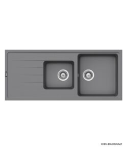 سینک ظرفشویی گرانیتی طوسی توکار دو لگنه SMT  مدل 830